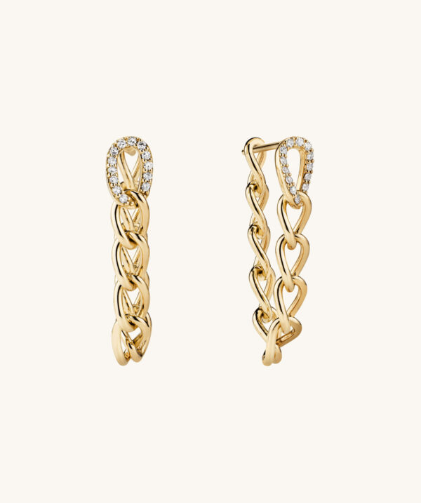 Pavé Diamond Oversized Curb Earrings