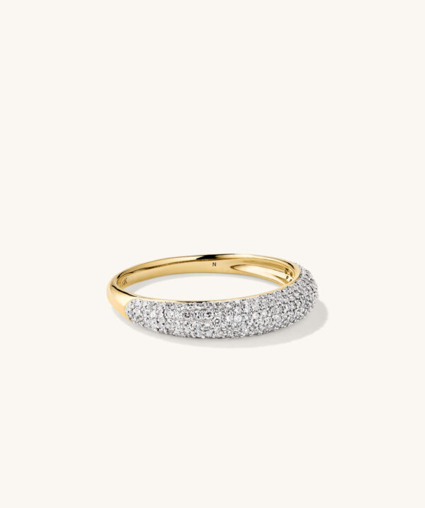 Pavé Diamond Thin Dôme Ring