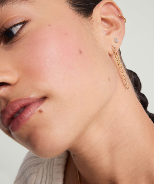 Pavé Diamond Oversized Curb Earrings - Image 2