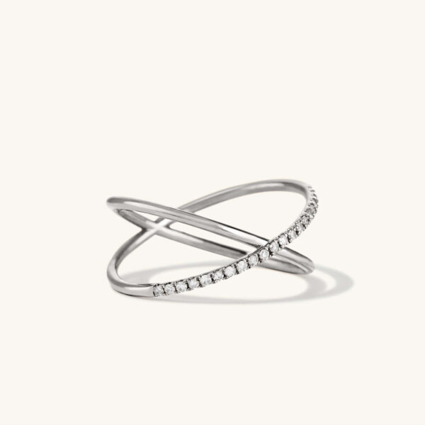 Pavé Diamond X Ring - Image 3